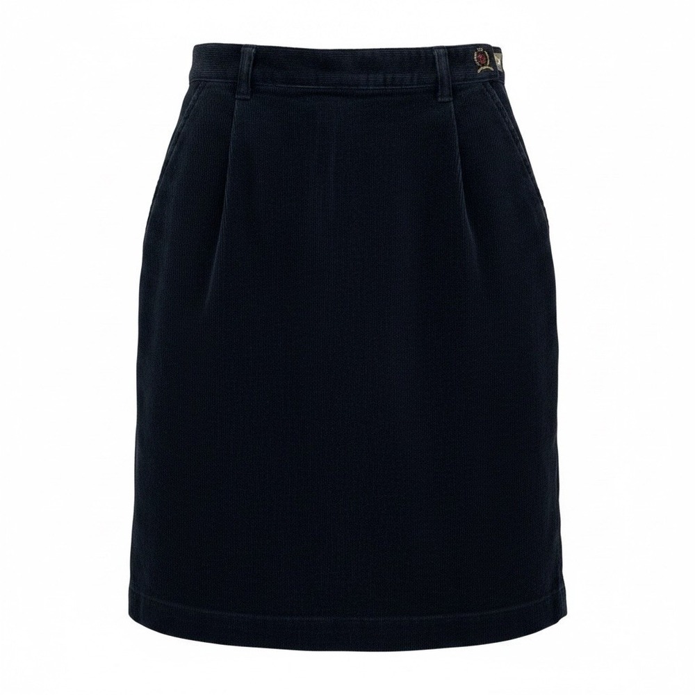 Tommy Hilfiger Pencil Skirt Women’s Size 8 Navy Corduroy Crest Logo